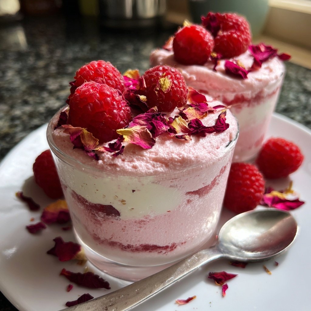 Raspberry Rose Mousse Cups