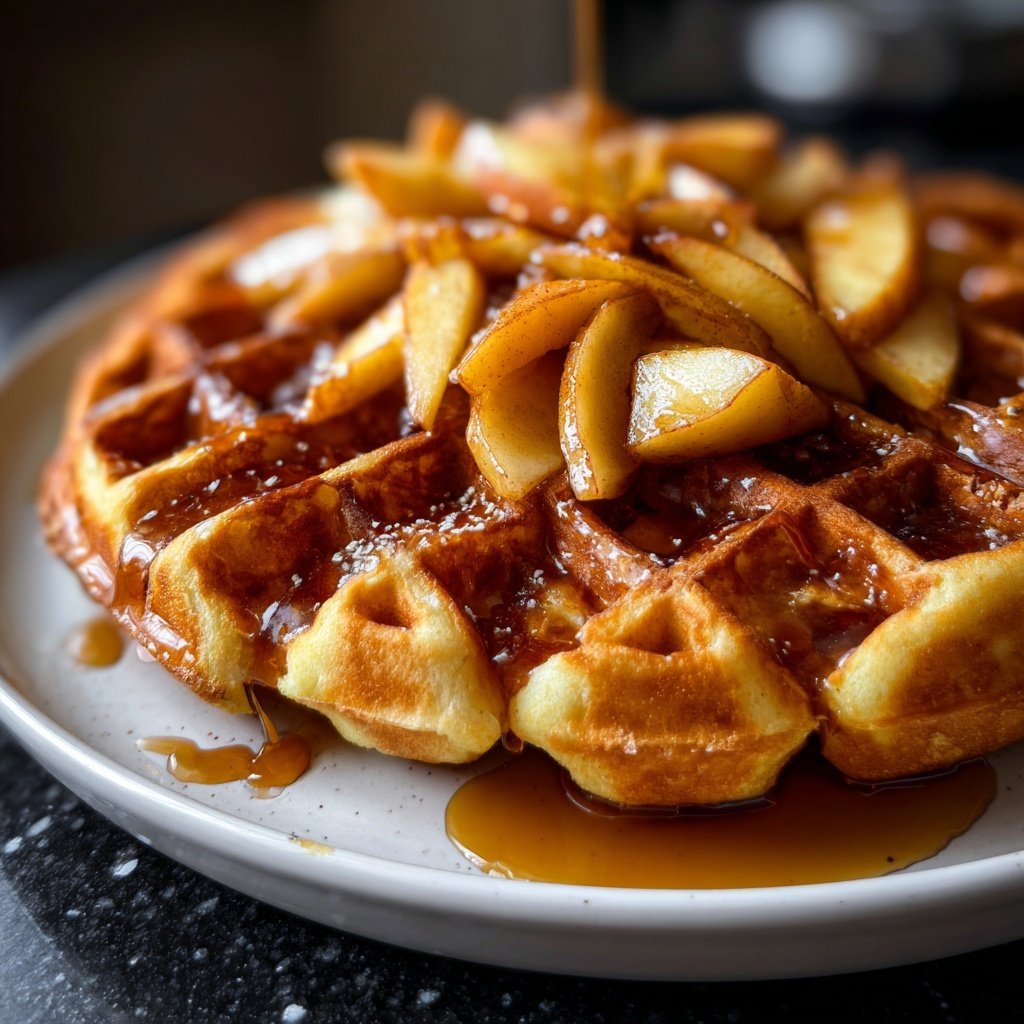 Warm Apple Cinnamon Waffles