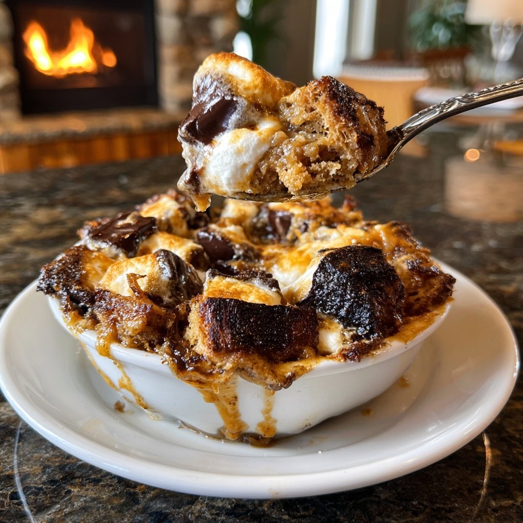 S'mores Banana Bread Pudding