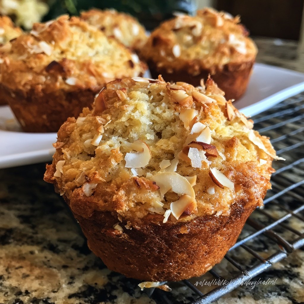 Banana Almond Joy Muffins