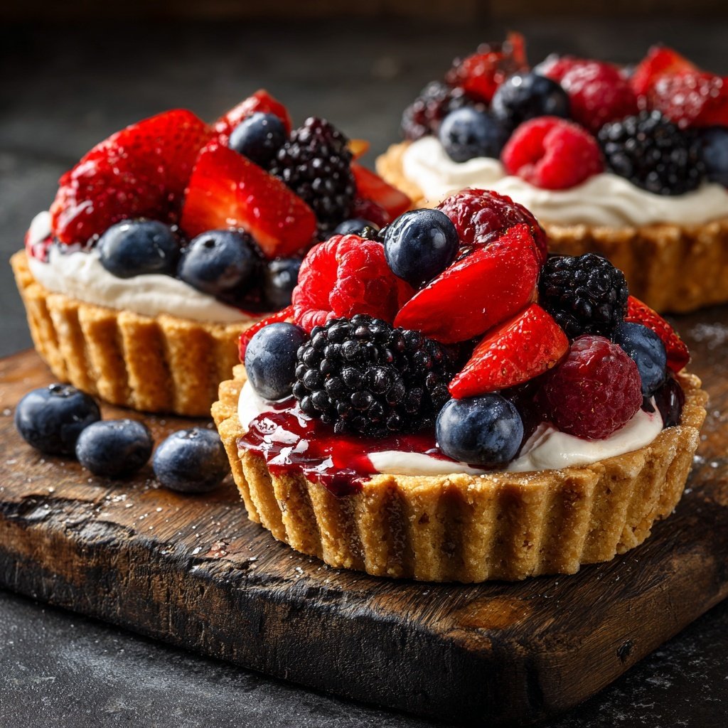 Mini Fruit Tarts with Cream