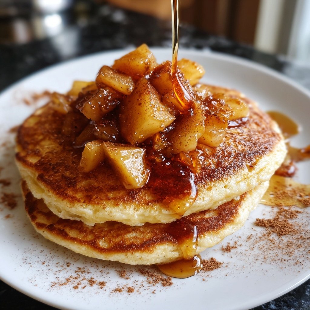 Ricotta Pancakes with Caramelized Apples and Cinnamon​