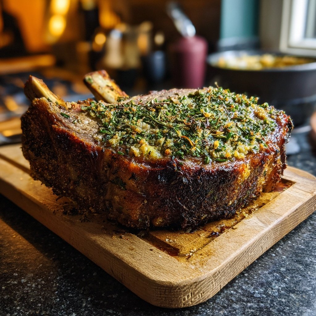 Prime Rib Garlic Herb Crust