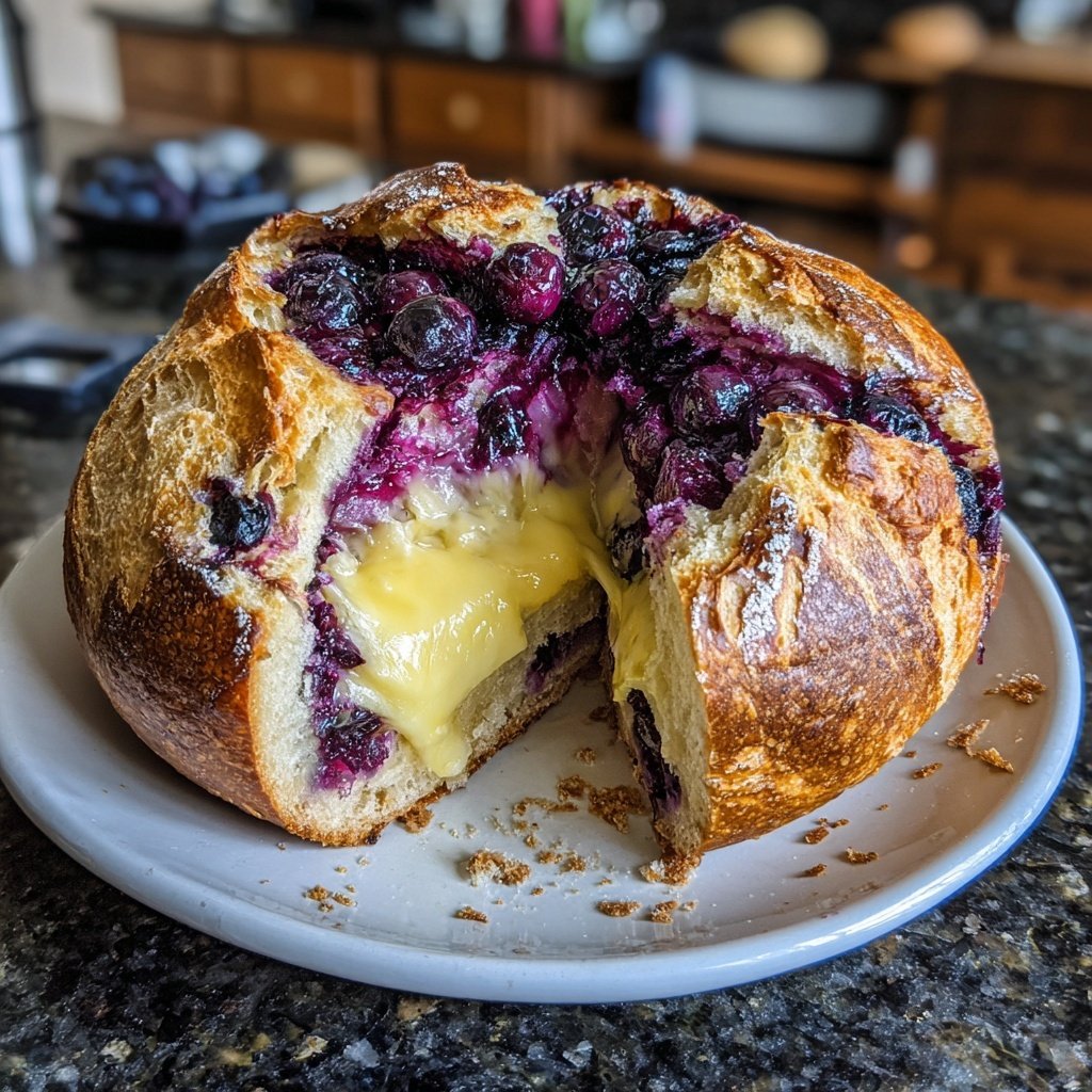 Lemon Blueberry Sourdough with Custard Center