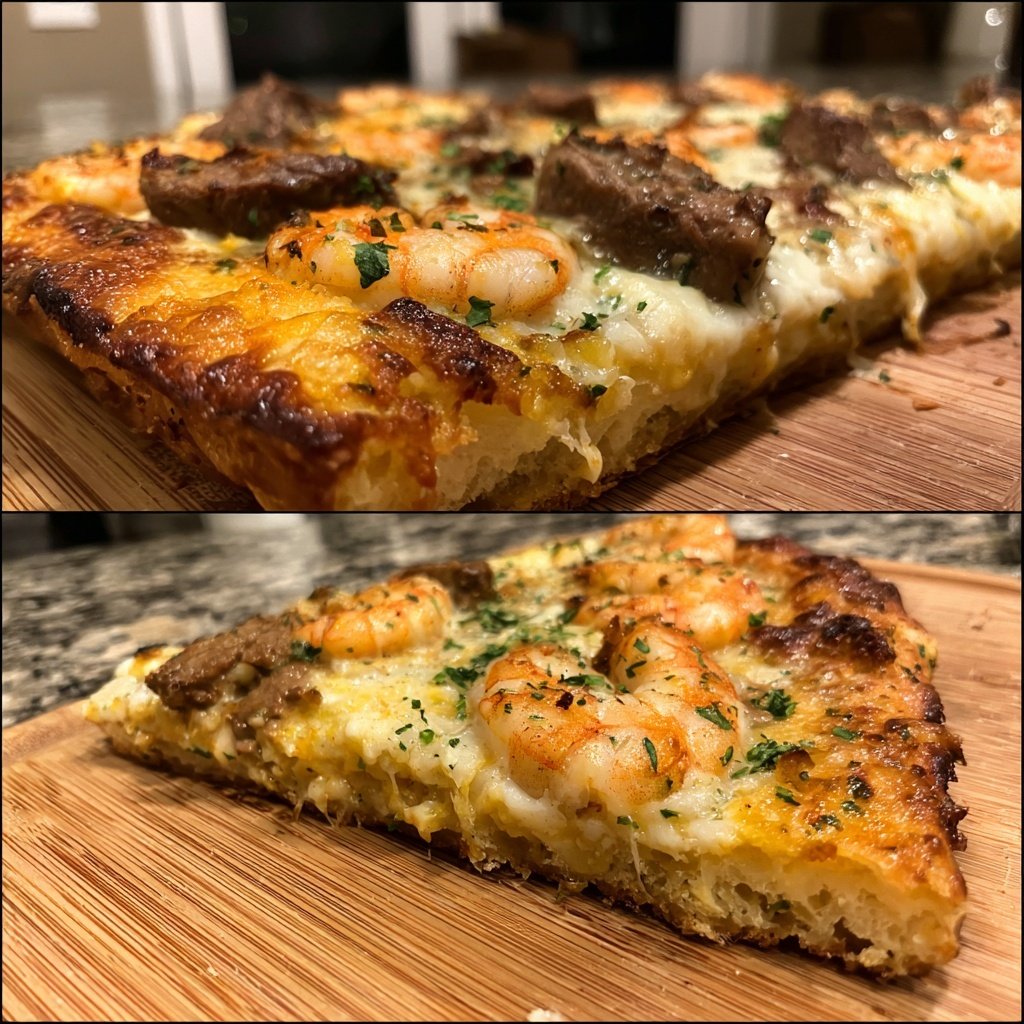 Surf and Turf Flatbread Pizza