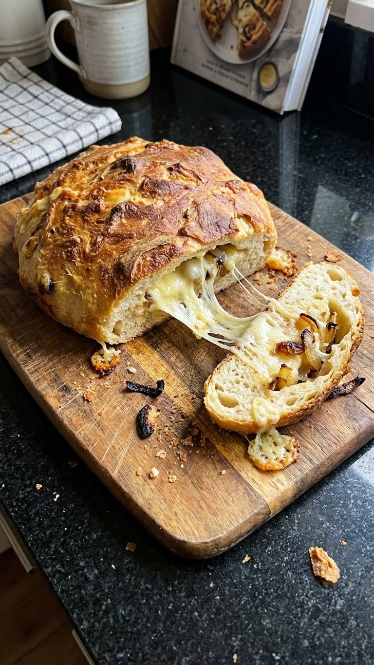 Warm Onion and Cheese Stuffed Bread