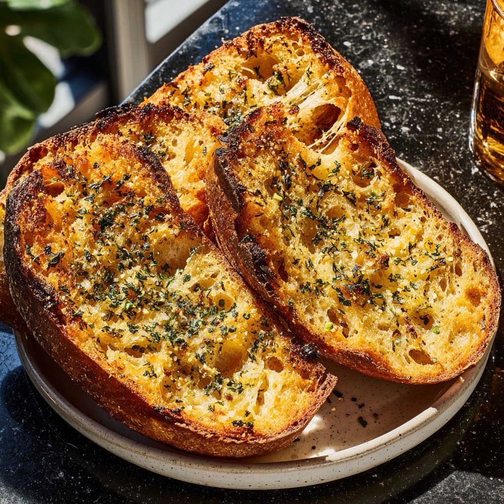 Garlic Bread with Herb Crust