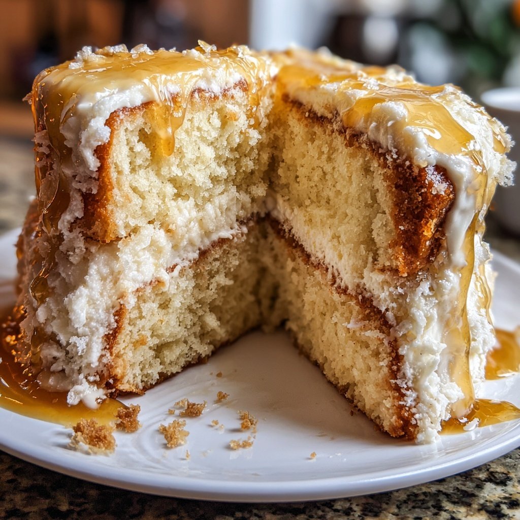 Vanilla Velvet Cake with Honey Syrup