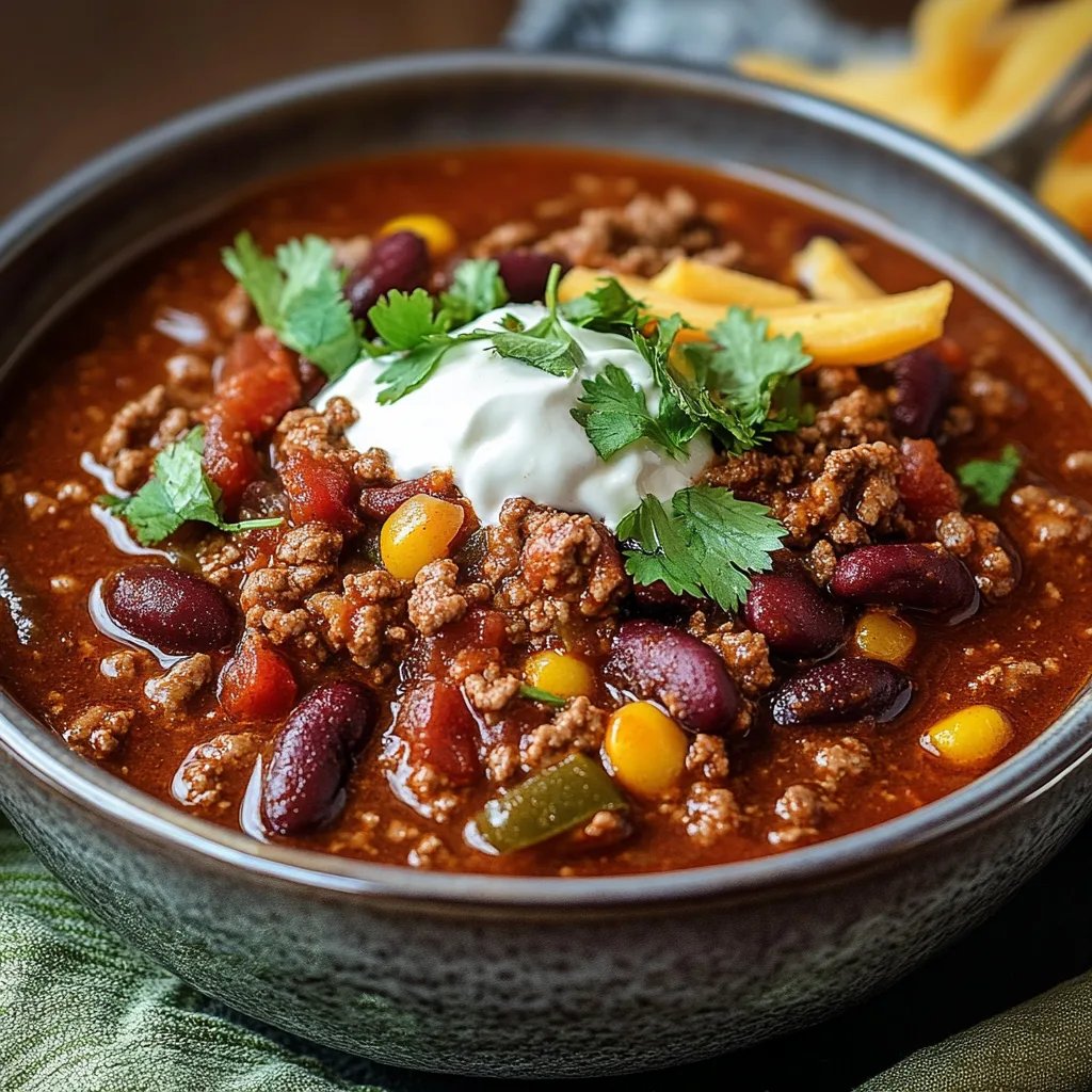 Easy Crockpot Ground Beef Chili with Beans