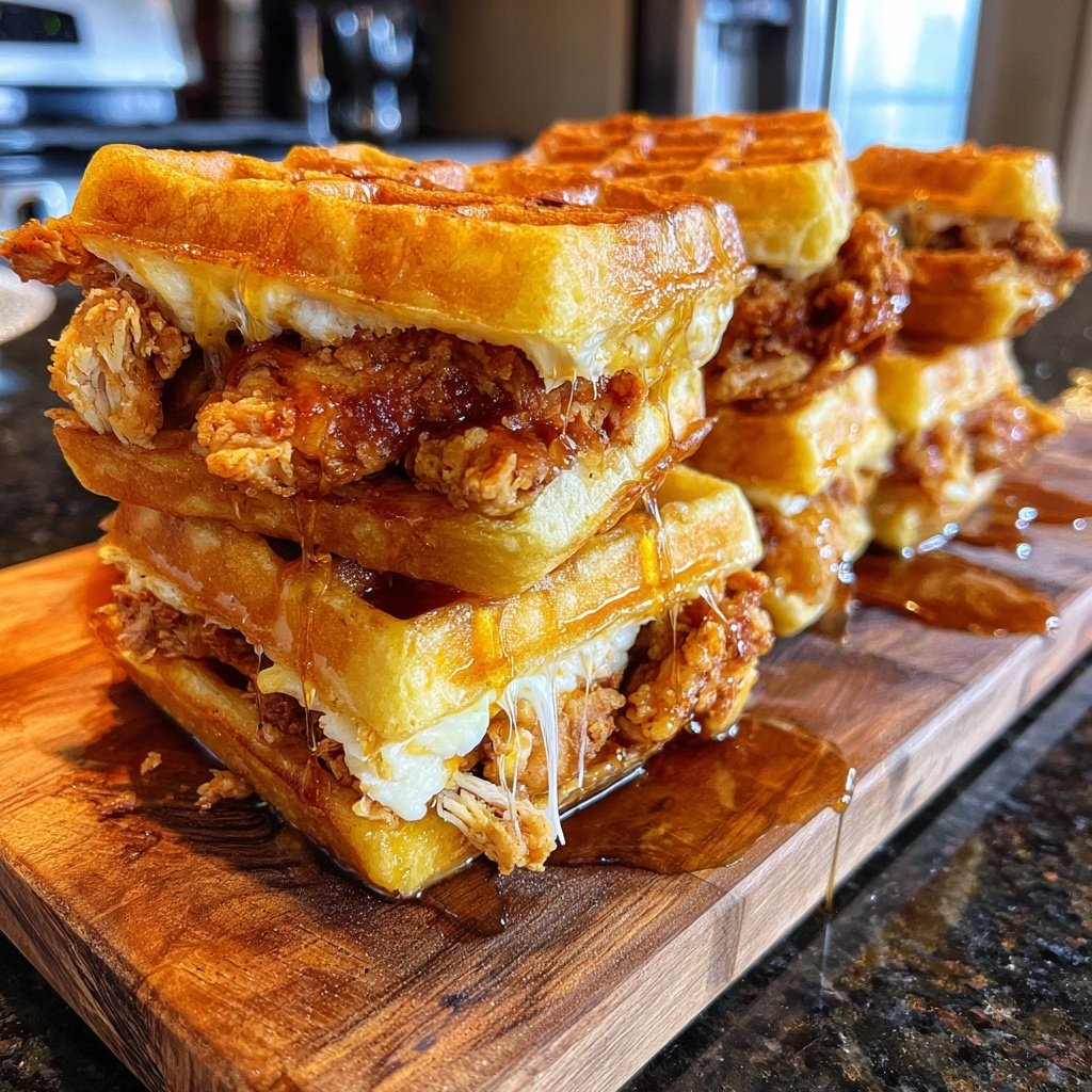 Crispy Chicken and Waffle Sliders