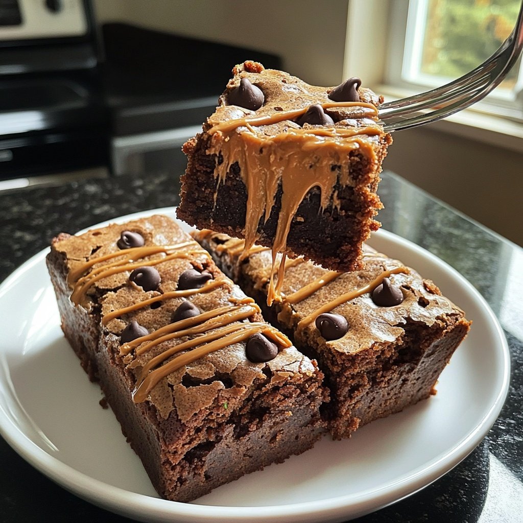 Peanut Butter Zucchini Brownies