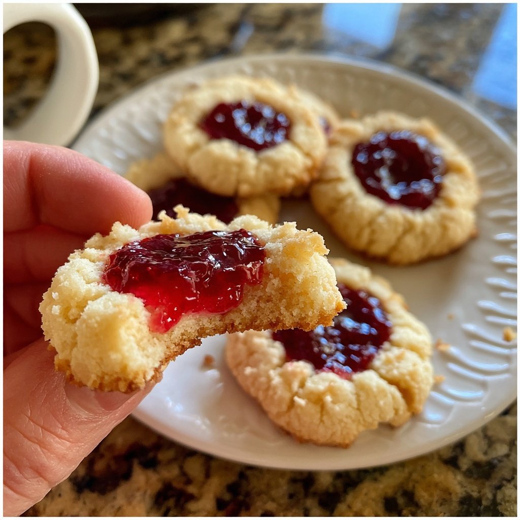 Eggnog Thumbprint Cookies Jam Filled