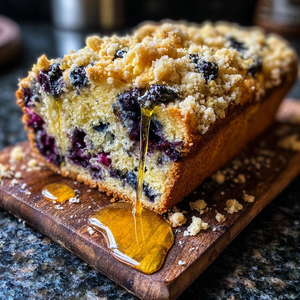 Blueberry Lemon Sourdough with Honey Streusel