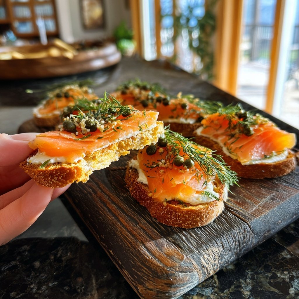 Smoked Salmon Crostini Dill