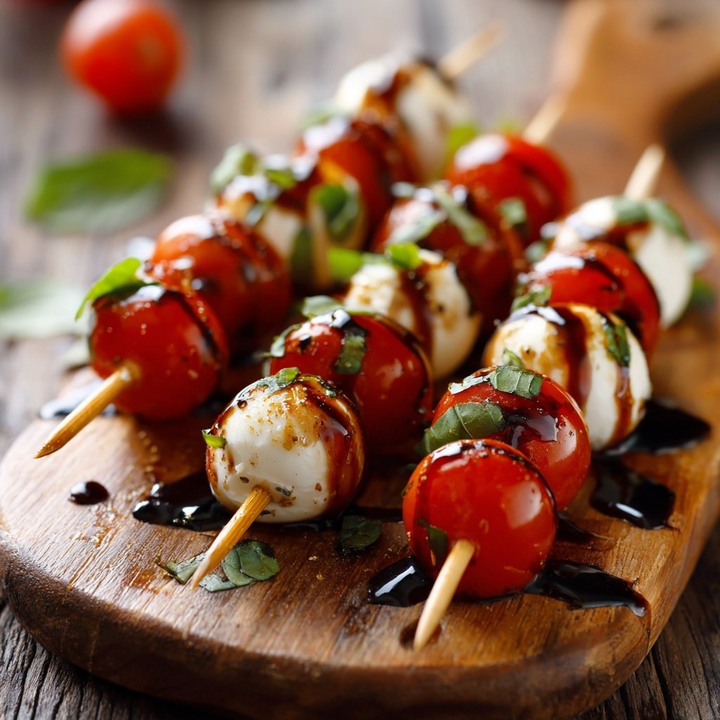 Mini Caprese Skewers with Balsamic
