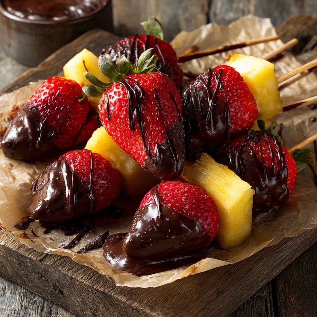Chocolate Dipped Fruit Skewers