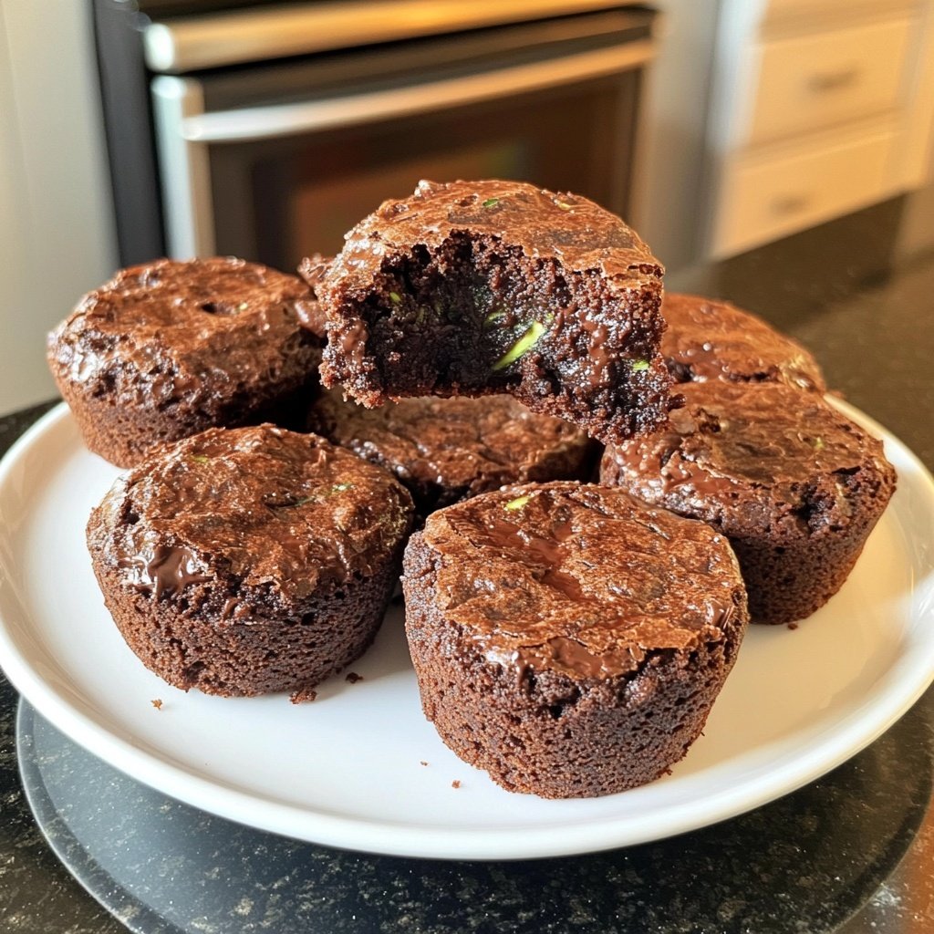 Zucchini Fudgy Brownie Bites