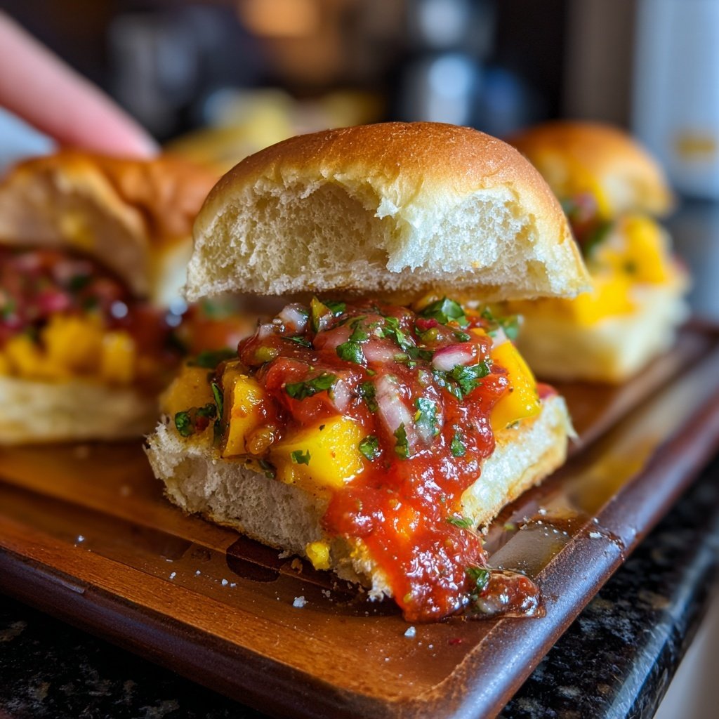 Peach Mango Sliders with Salsa