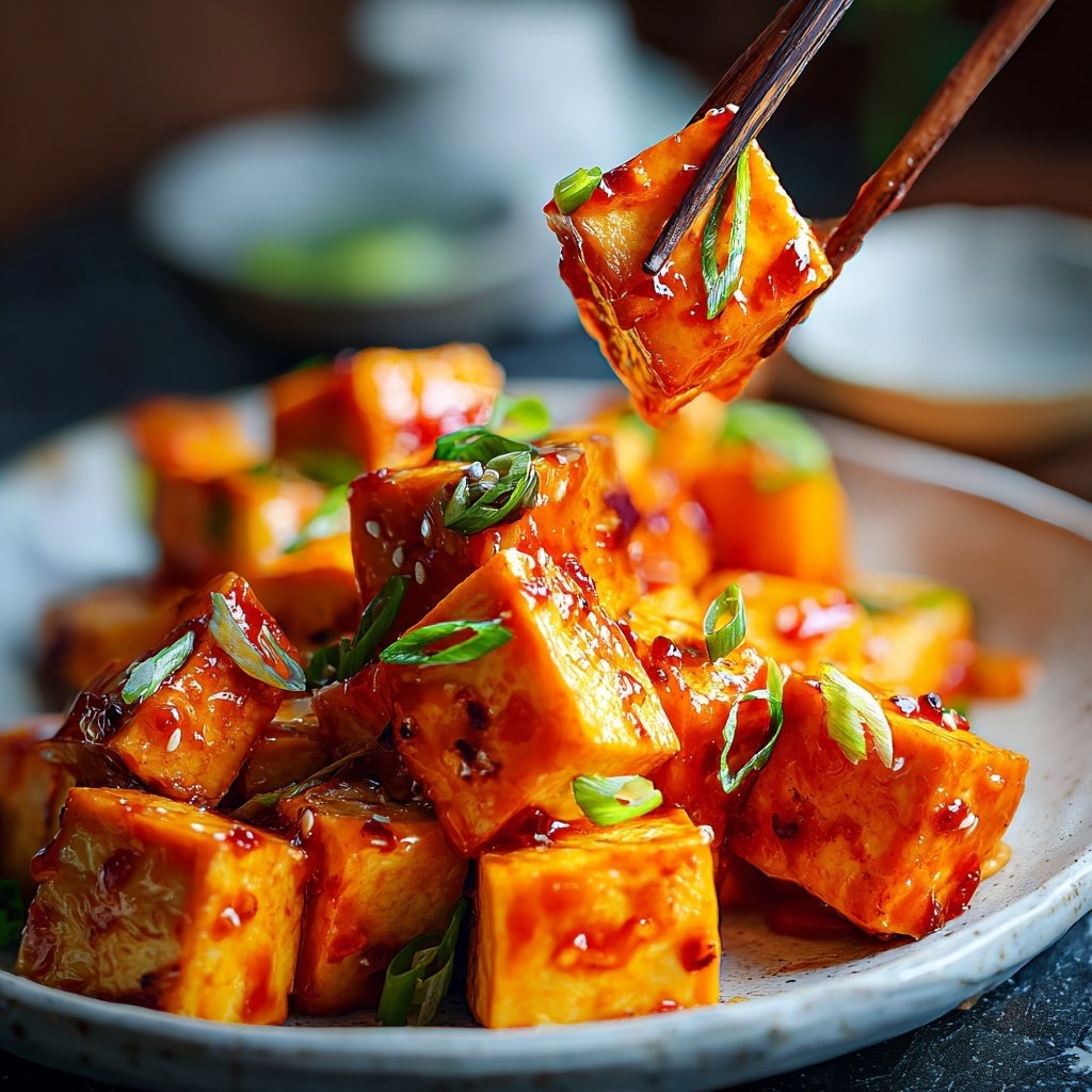 Sticky Orange Glazed Tofu