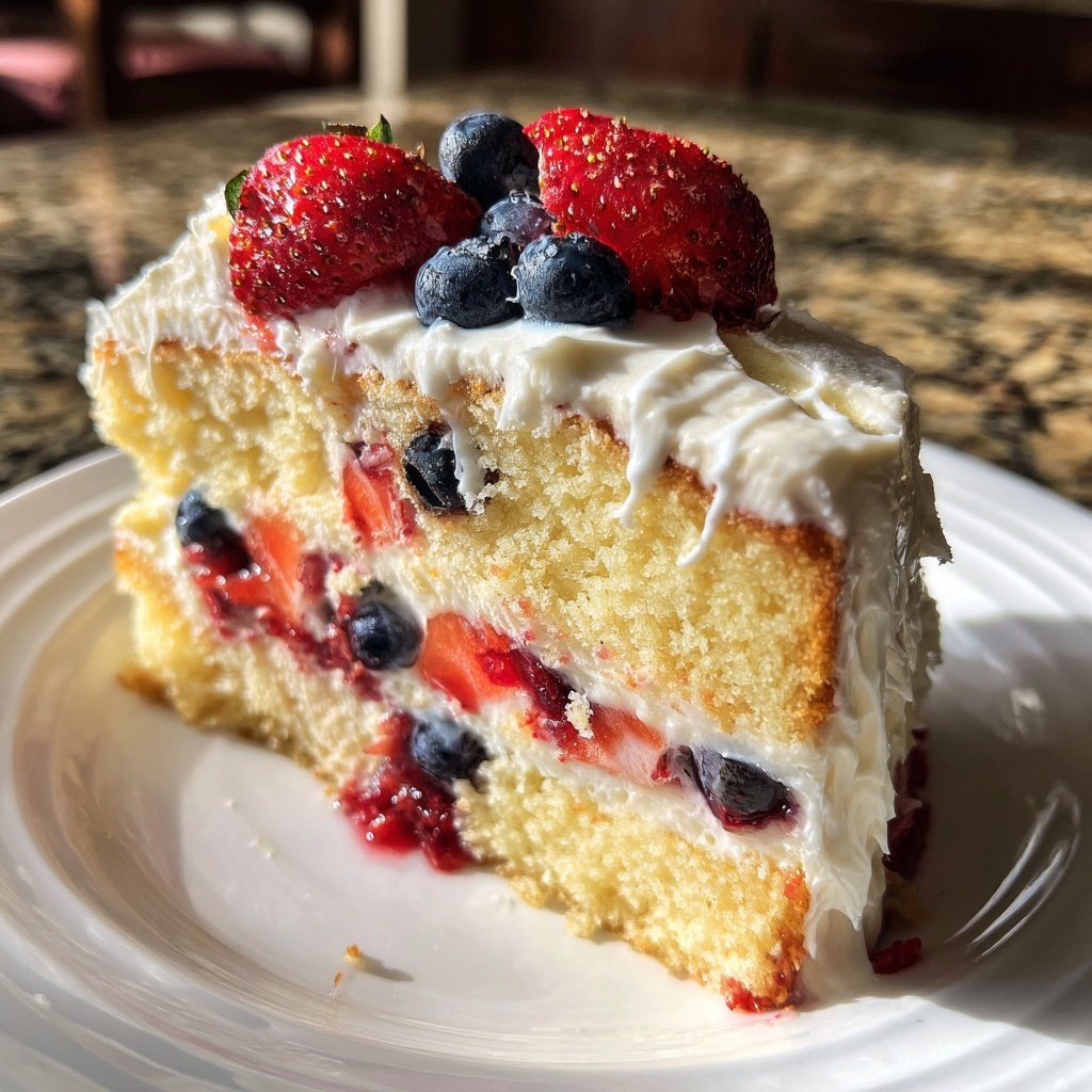 Vanilla and Berry Layered Cake