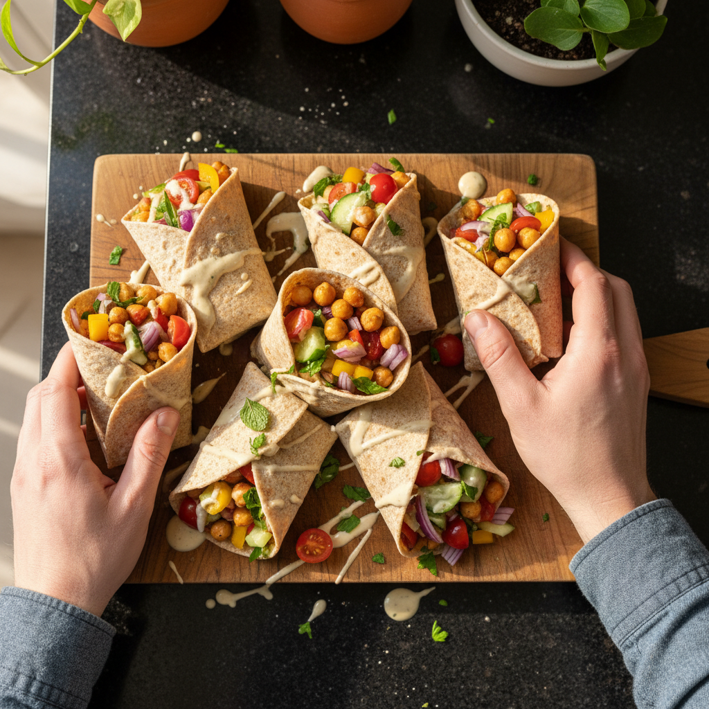 Mediterranean Chickpea Wraps