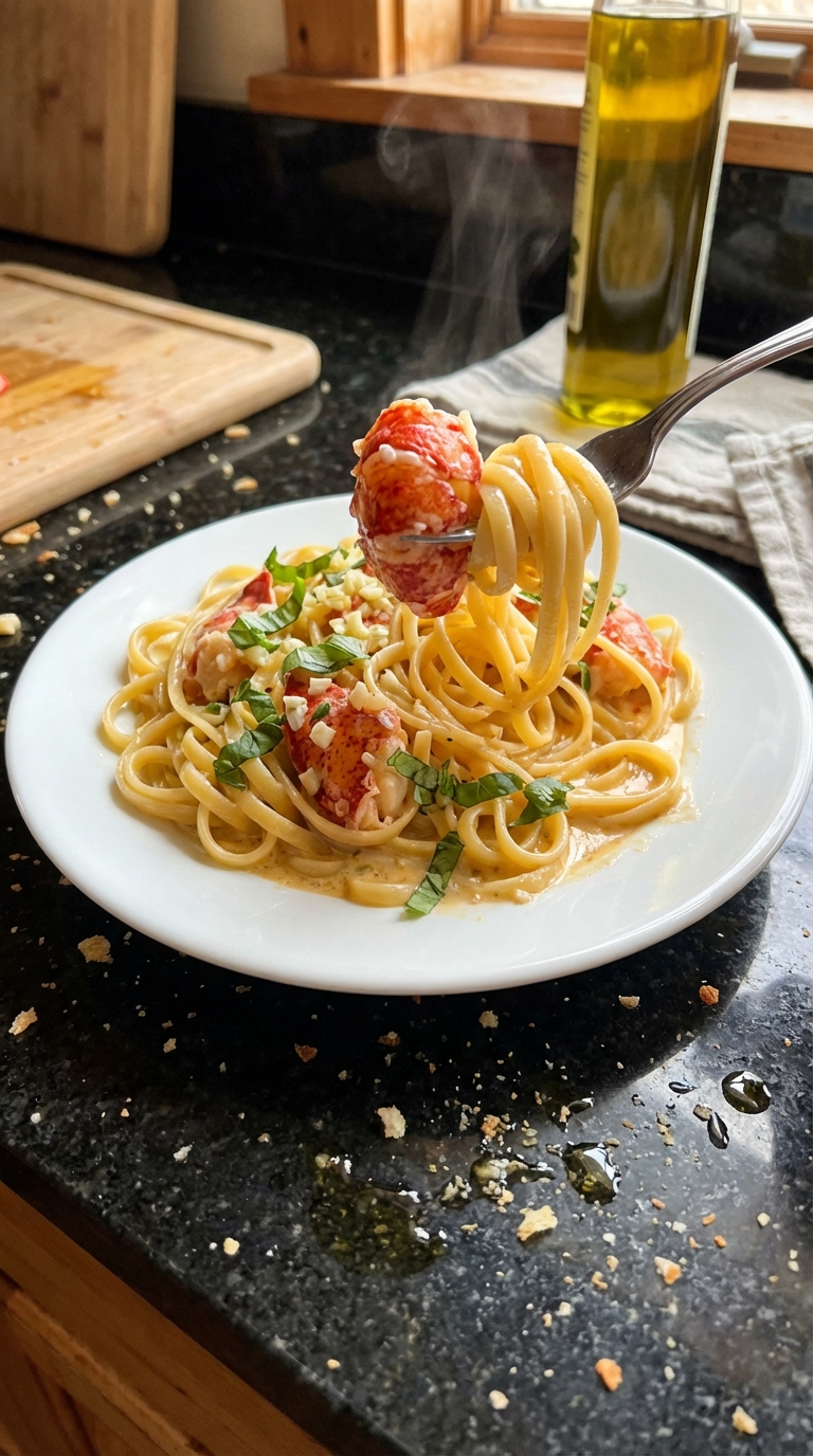 Lobster Linguine with Basil