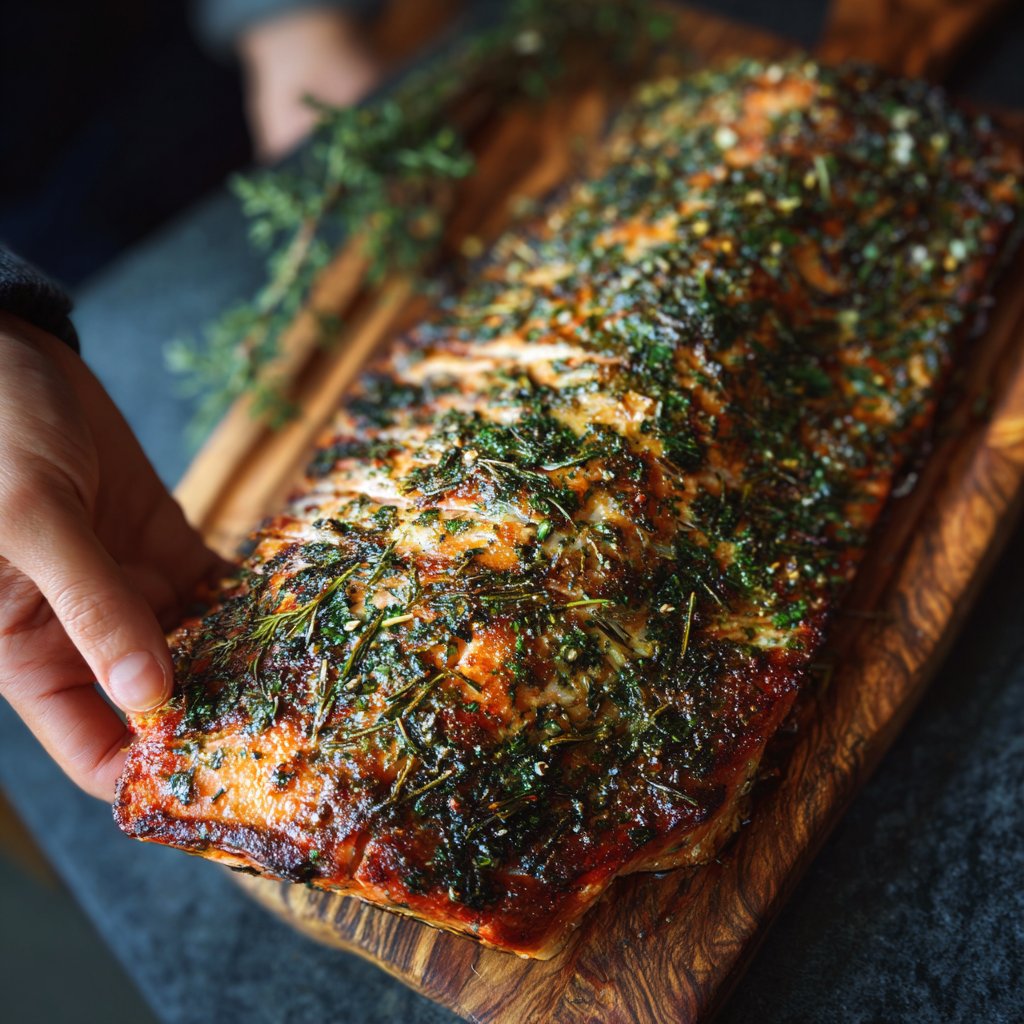 Crispy Baked Salmon with Herbs