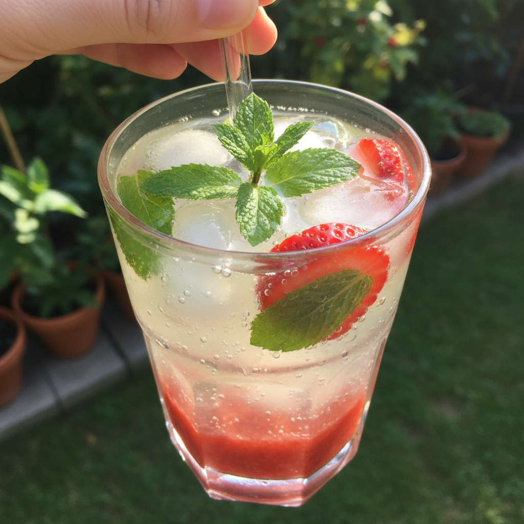 Refreshing Minty Strawberry Mocktail