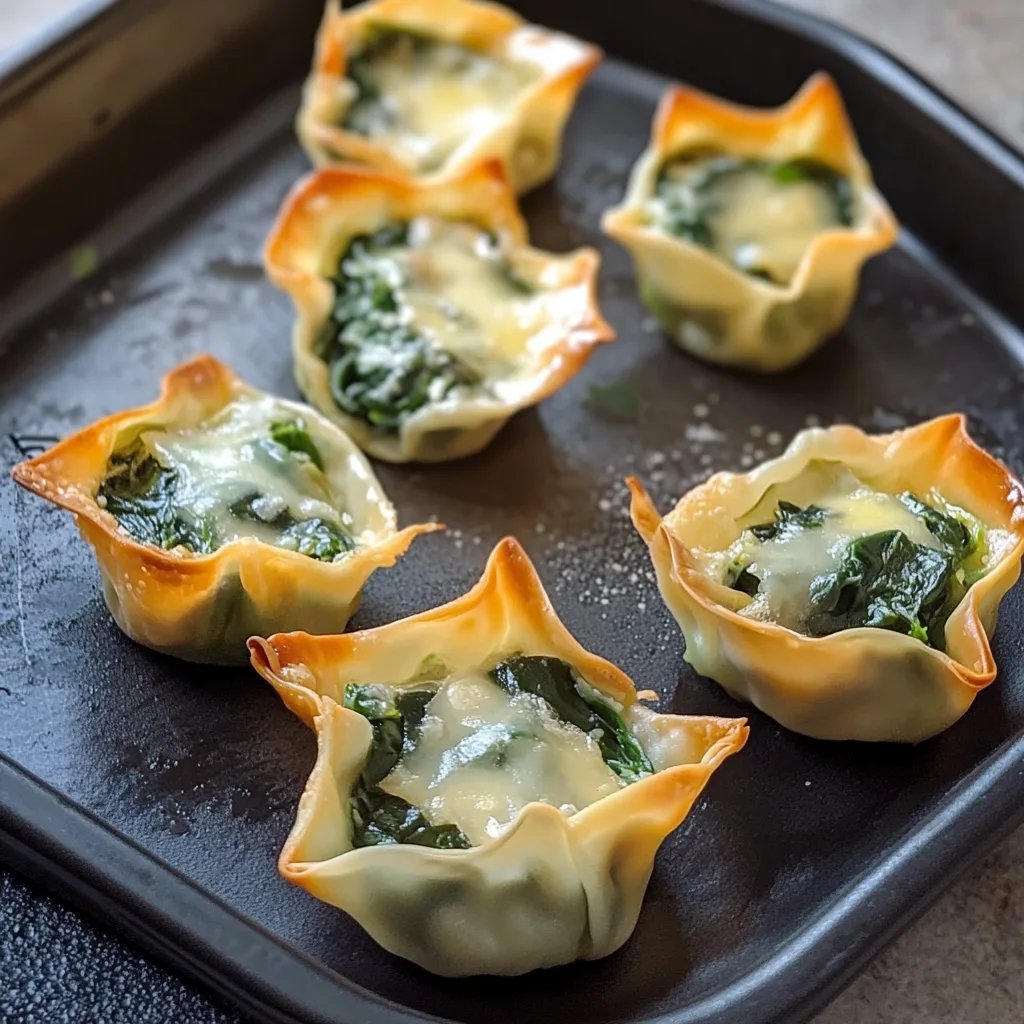 Spinach & Artichoke Wonton Cups