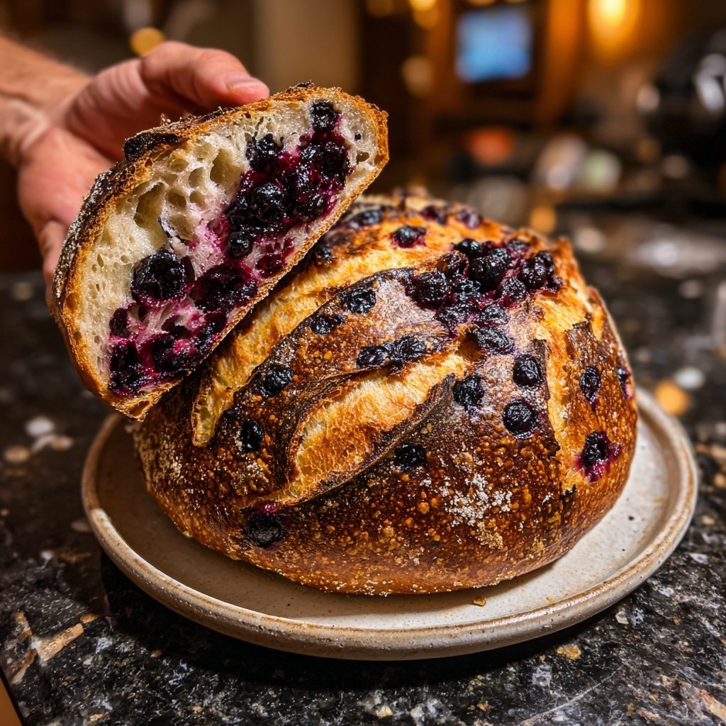 Blueberry Lemon Sourdough with Brown Sugar Topping