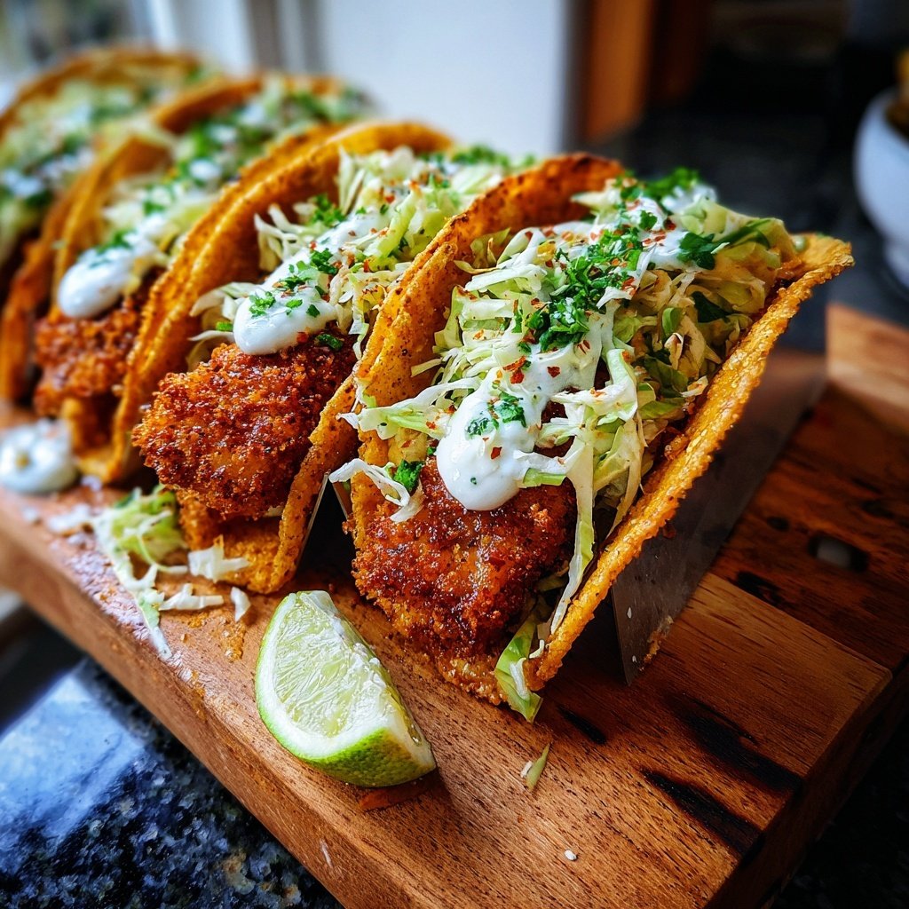 Crispy Baked Flounder Tacos