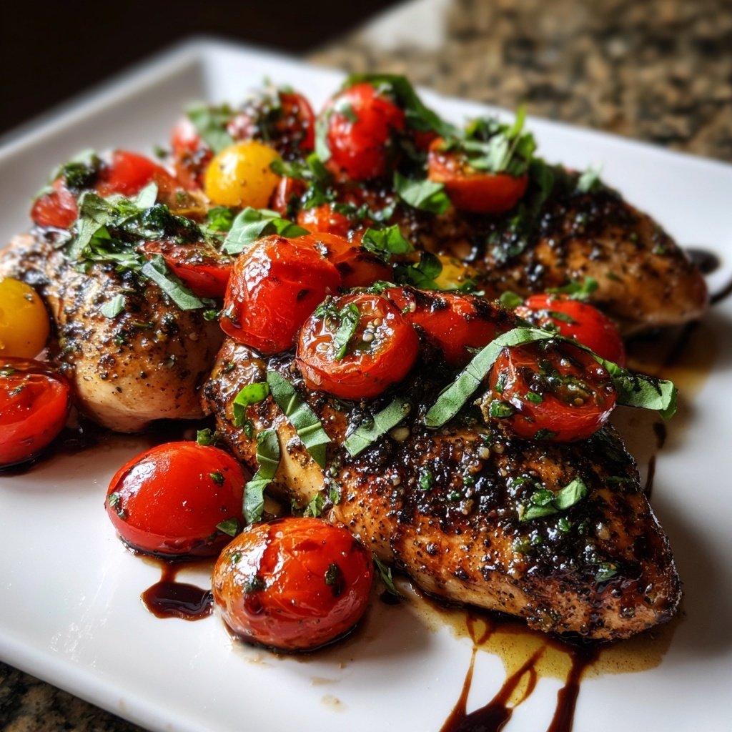 Balsamic Chicken Caprese Fresh Basil