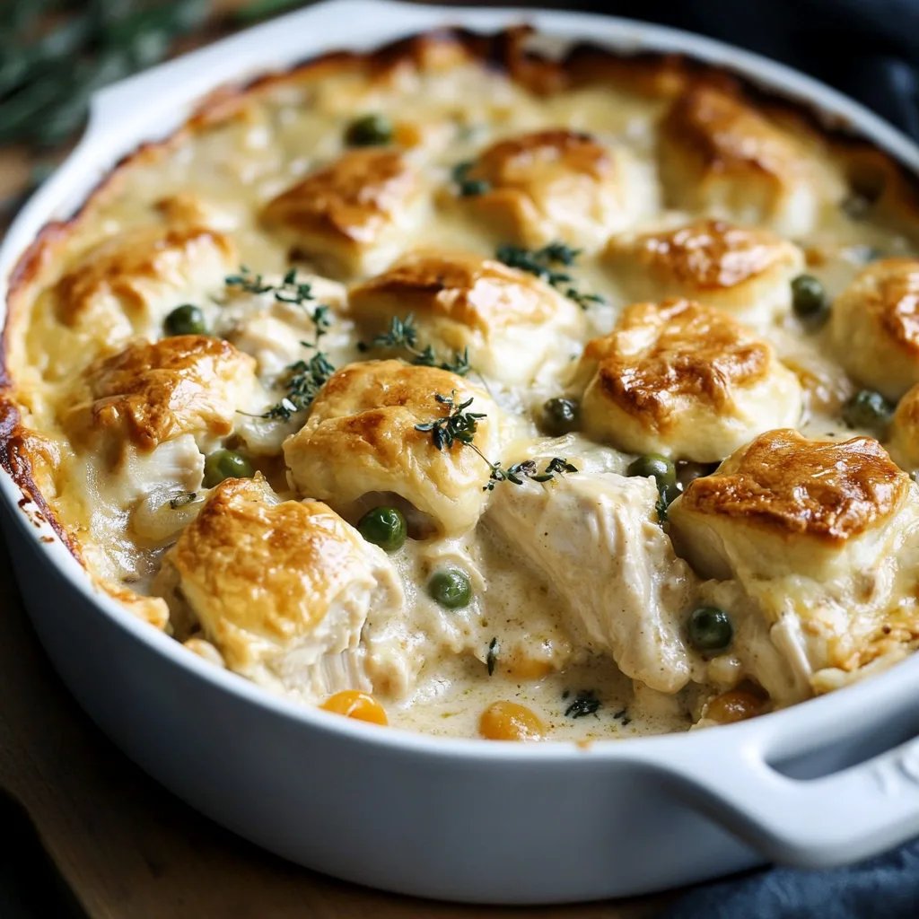 Easy Creamy Chicken Pot Pie Casserole Recipe
