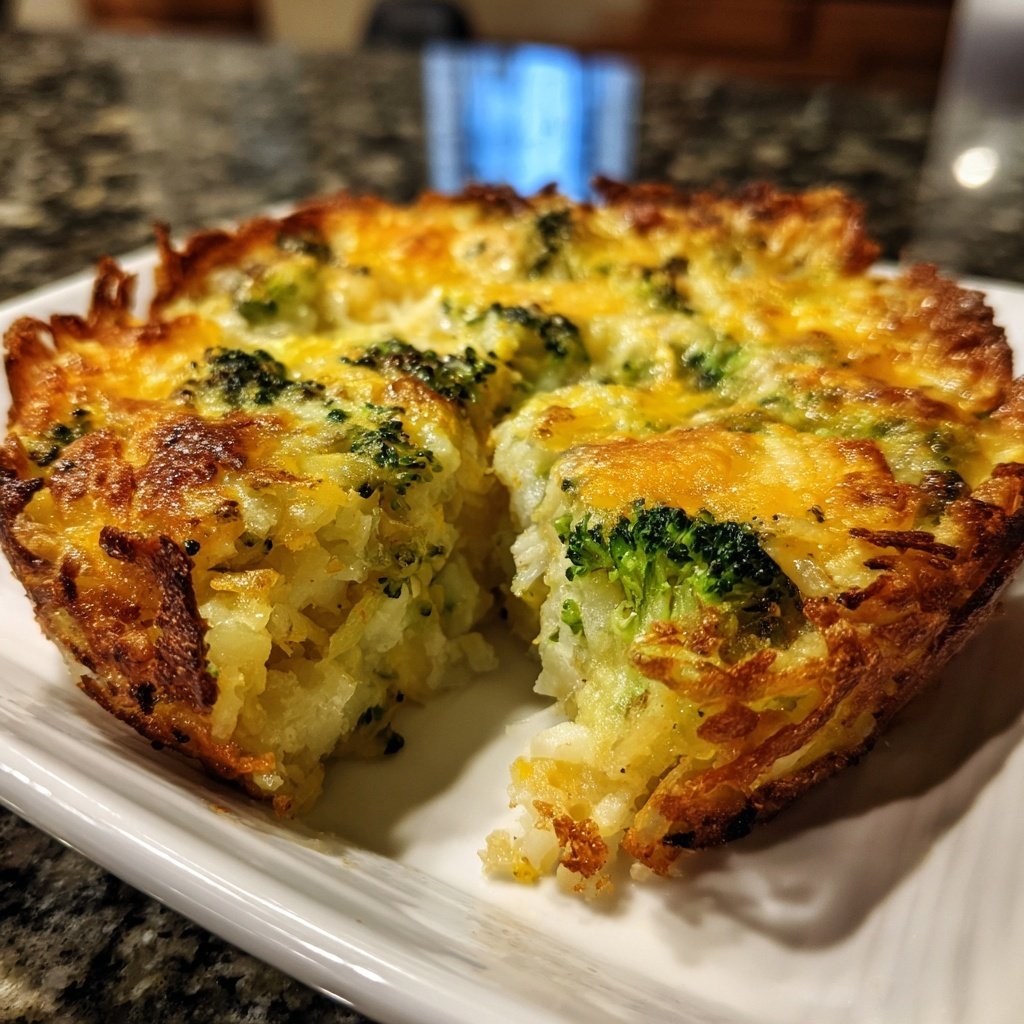 Cheesy Broccoli Hashbrown Bake Vegan